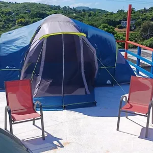 Rooster Run Glamping Has Rooftop And Off The Ground Glamping Experience For 1 To 16 In A Single Tent And Views Of The Rain Forrest And To Culebra Across The Atlantic Ocean W Tents, Linens, Deluxe Air Beds, Warm Shower And At A Great Pric Luxury tent